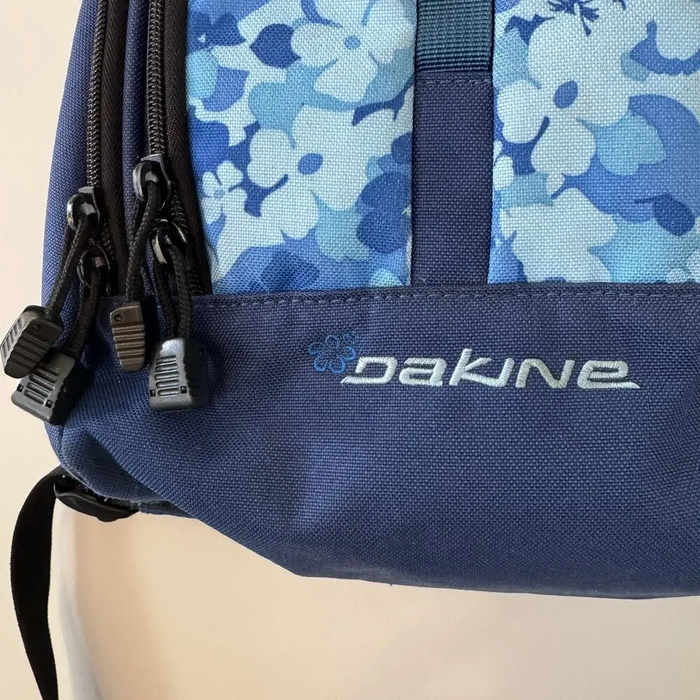 Vintage Dakine Cosmo Mini Backpack Purse Blue Hibiscus Hawaiian Floral Y2K